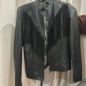 Scully Leather Fringe Beaded Womens Jacket
